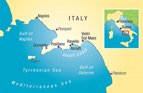 Amalfi Coast Tourist Map